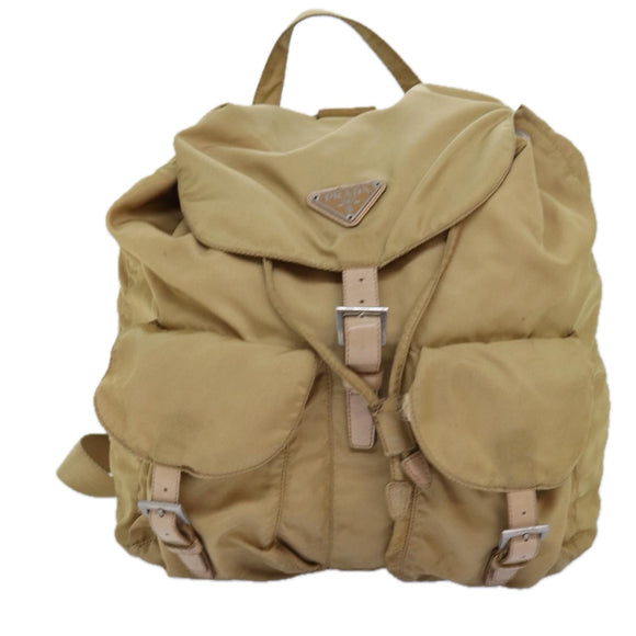 PRADA Backpack Nylon Beige Auth 73873