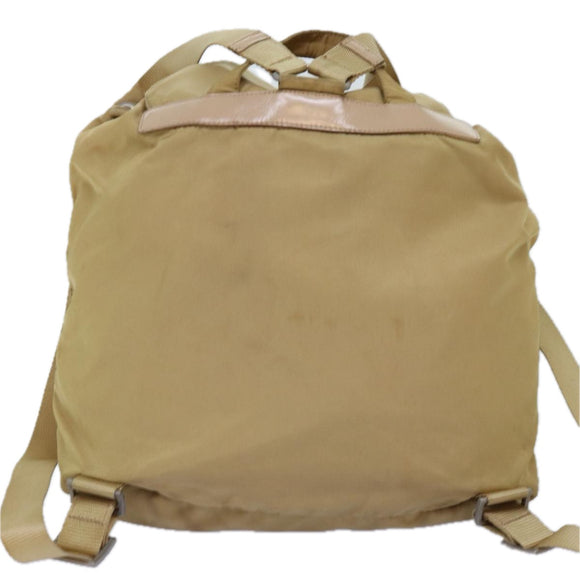PRADA Rucksack Nylon Beige Auth 73873