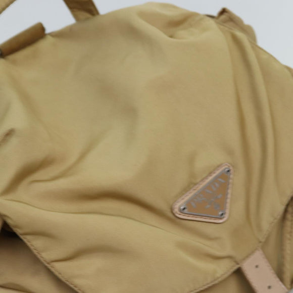 PRADA Rucksack Nylon Beige Auth 73873