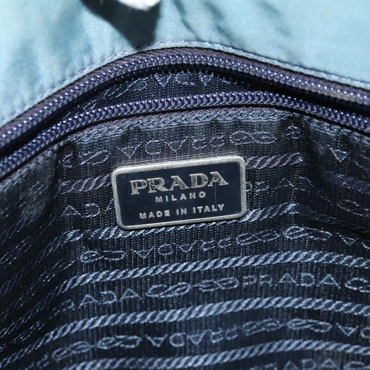 PRADA Tote Bag Nylon Turquoise Blue Auth 73880