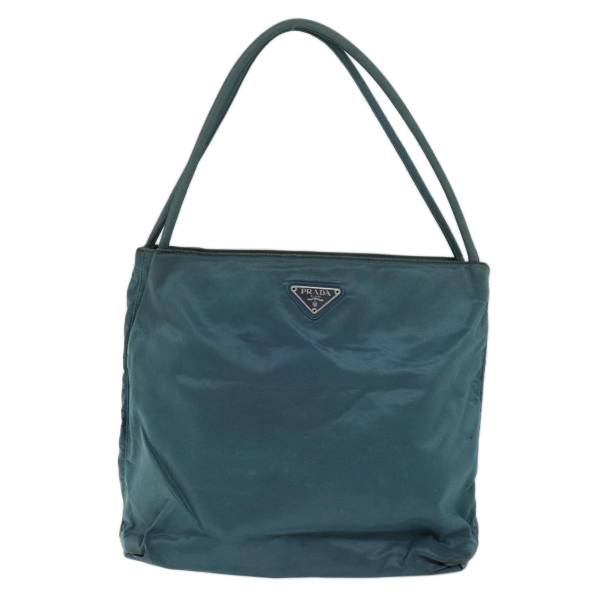 PRADA Tote Bag Nylon Turquoise Blue Auth 73880