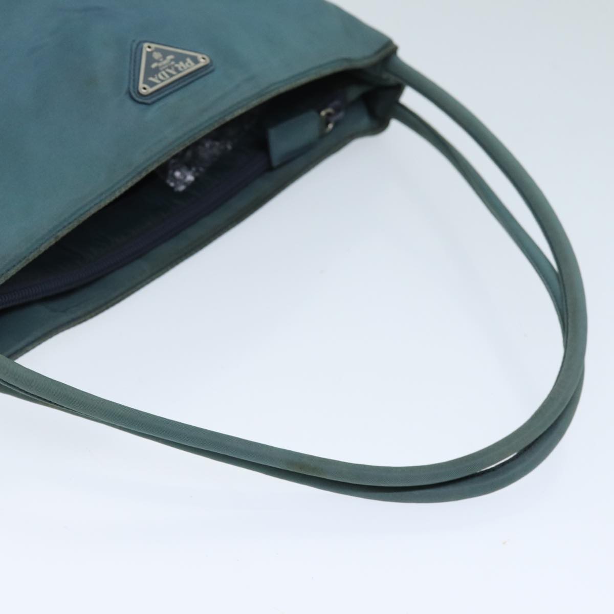 PRADA Tote Bag Nylon Turquoise Blue Auth 73880