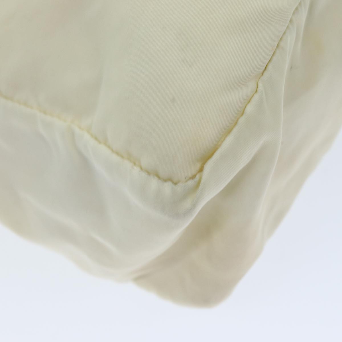 PRADA Shoulder Bag Nylon Cream Auth 73885