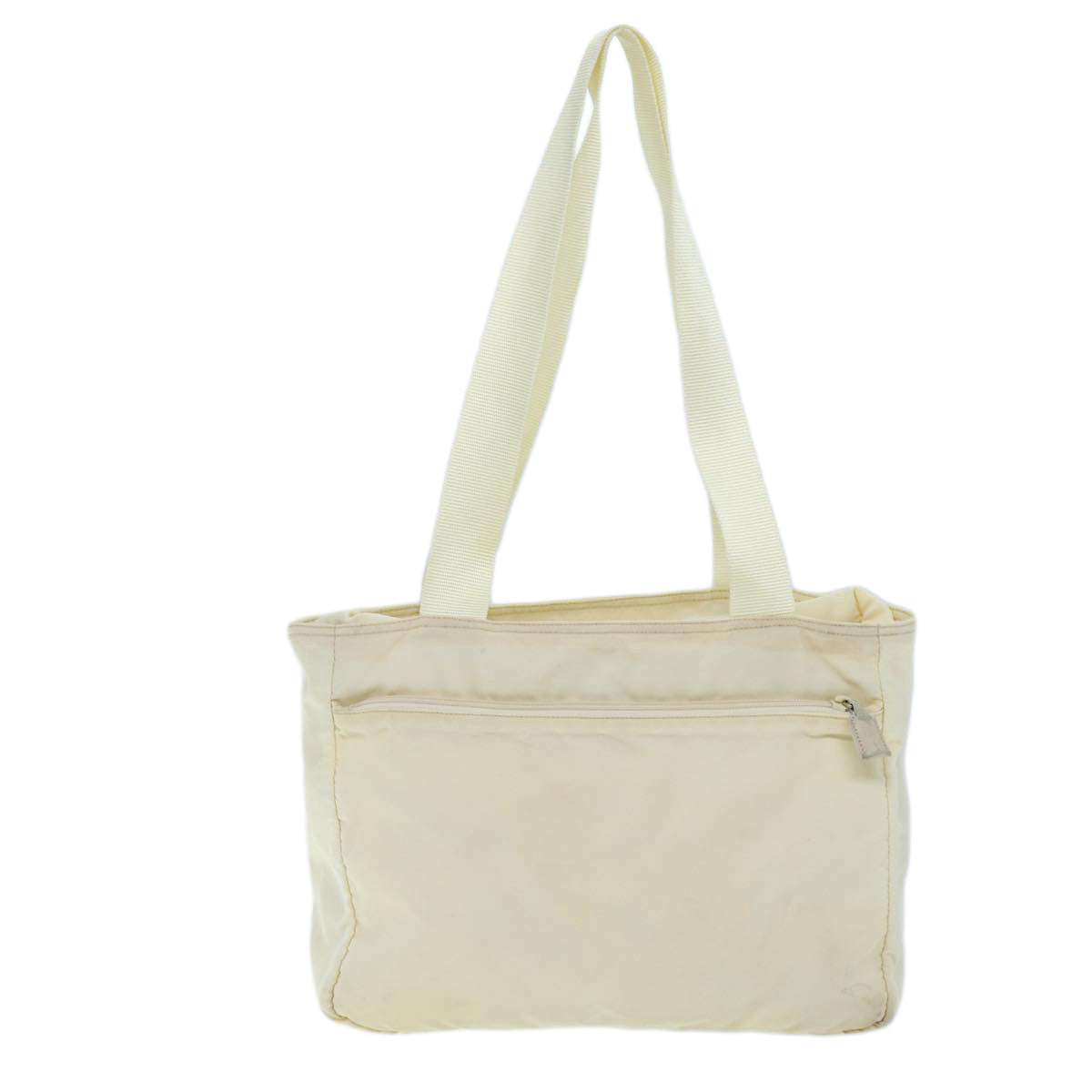 PRADA Shoulder Bag Nylon Cream Auth 73885 - 0