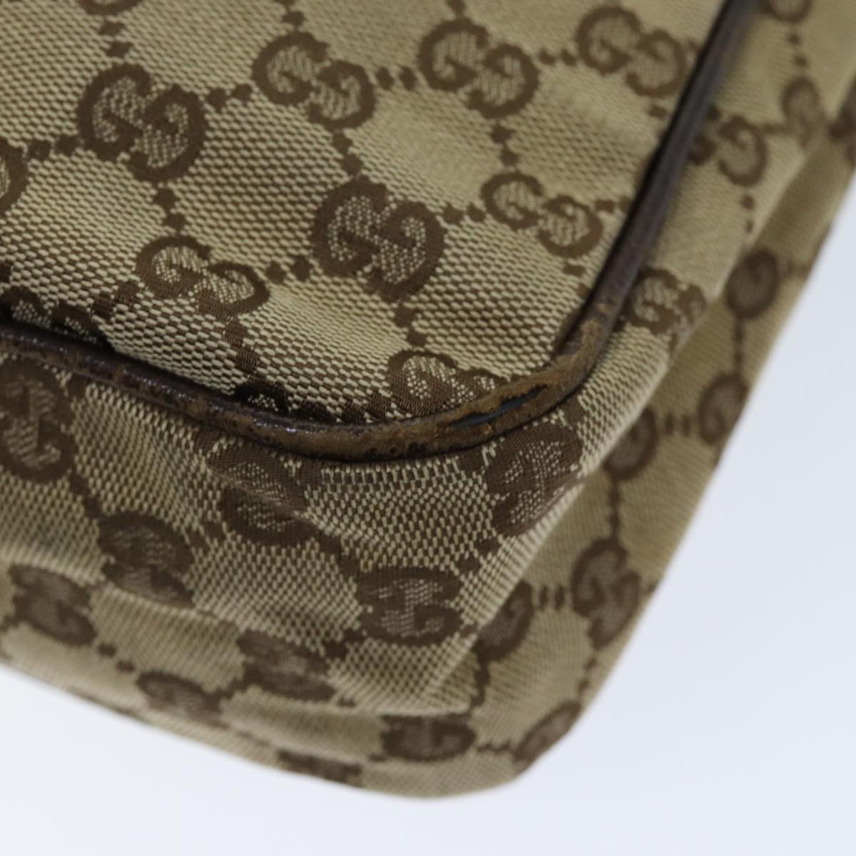 GUCCI GG Canvas Shoulder Bag Beige 114272 Auth 73889