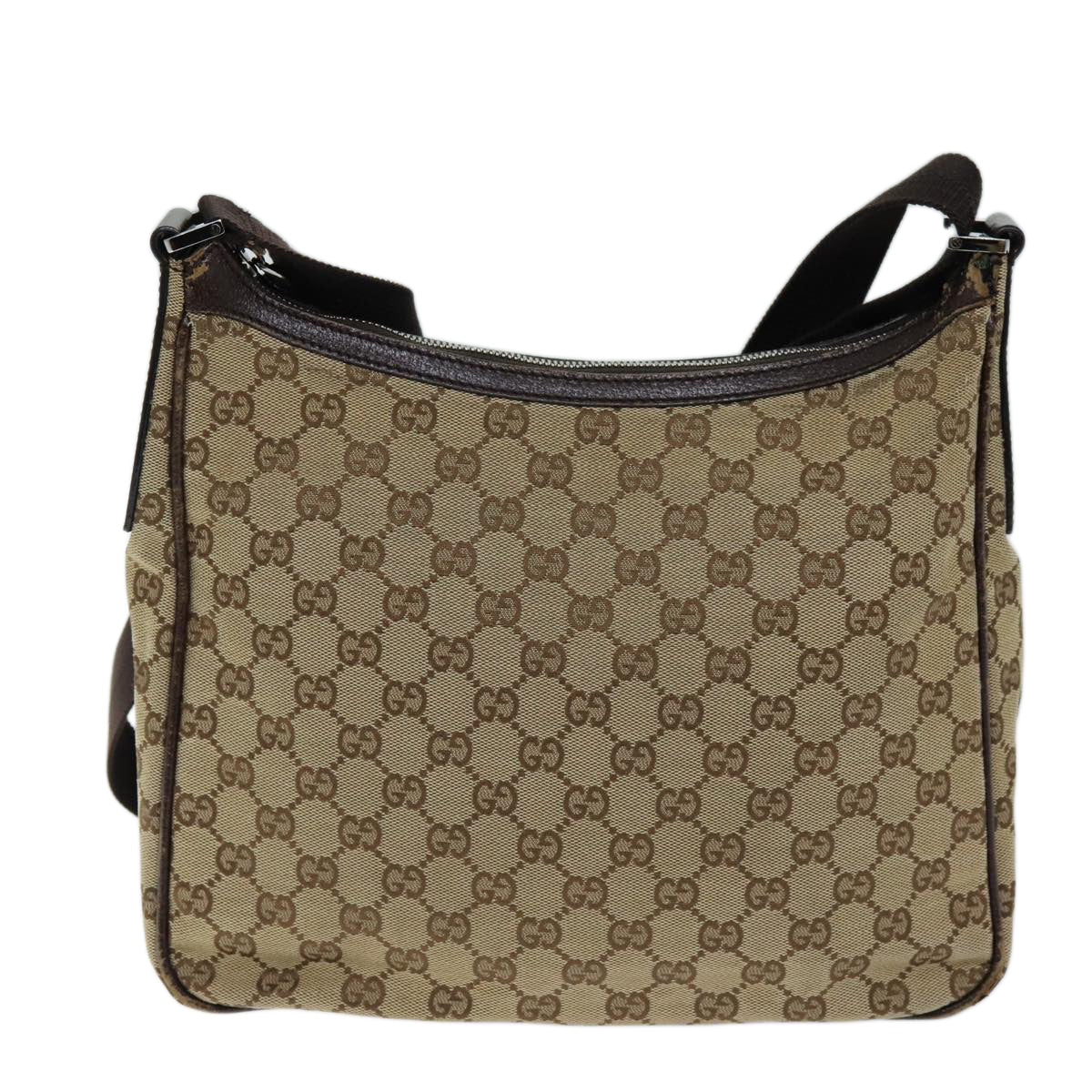 GUCCI GG Canvas Shoulder Bag Beige 114272 Auth 73889 - 0