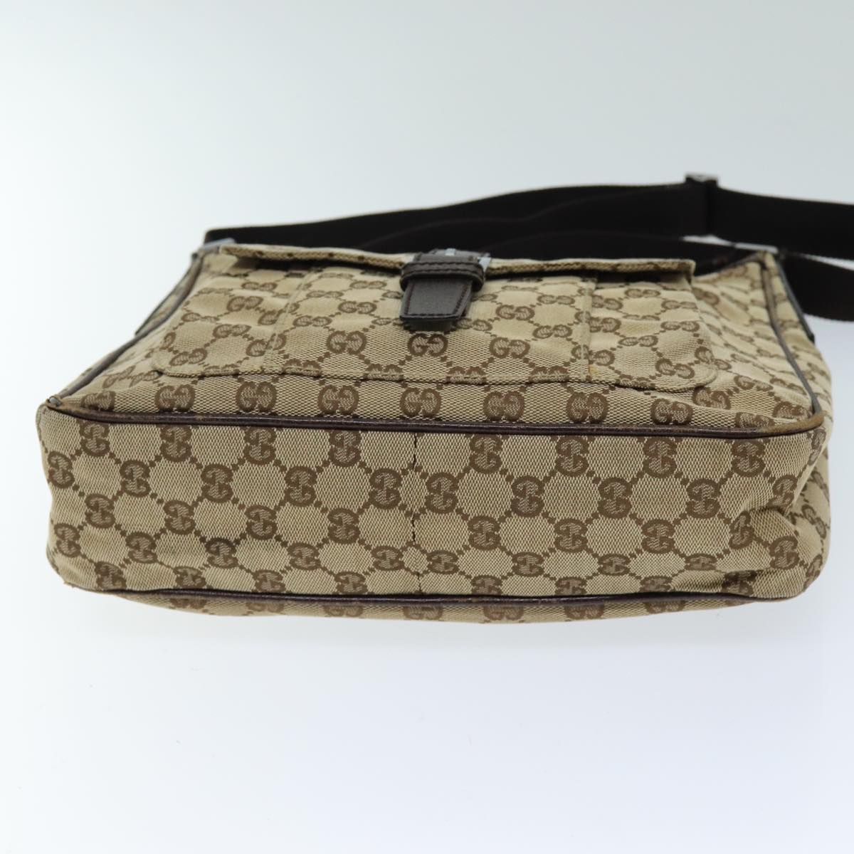 GUCCI GG Canvas Shoulder Bag Beige 114272 Auth 73889