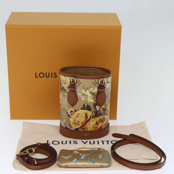 LOUIS VUITTON LV Garden Nano Bucket Shoulder Bag Beige M81724 LV Auth 73910SM