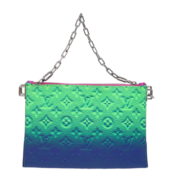 LOUIS VUITTON Monogram Illusion Trio Pouch NM Pouch Green Pink LV Auth 73911SM