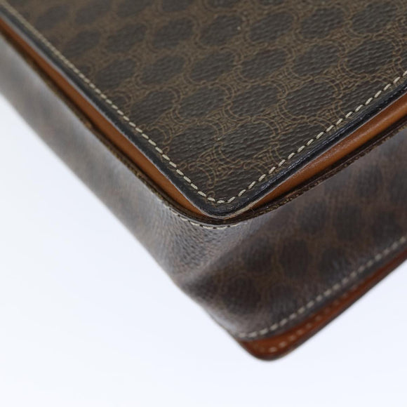 CELINE Macadam Canvas Shoulder Bag PVC Brown Auth 73945