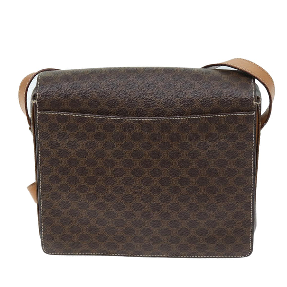 CELINE Macadam Canvas Umhängetasche PVC Braun Auth 73945
