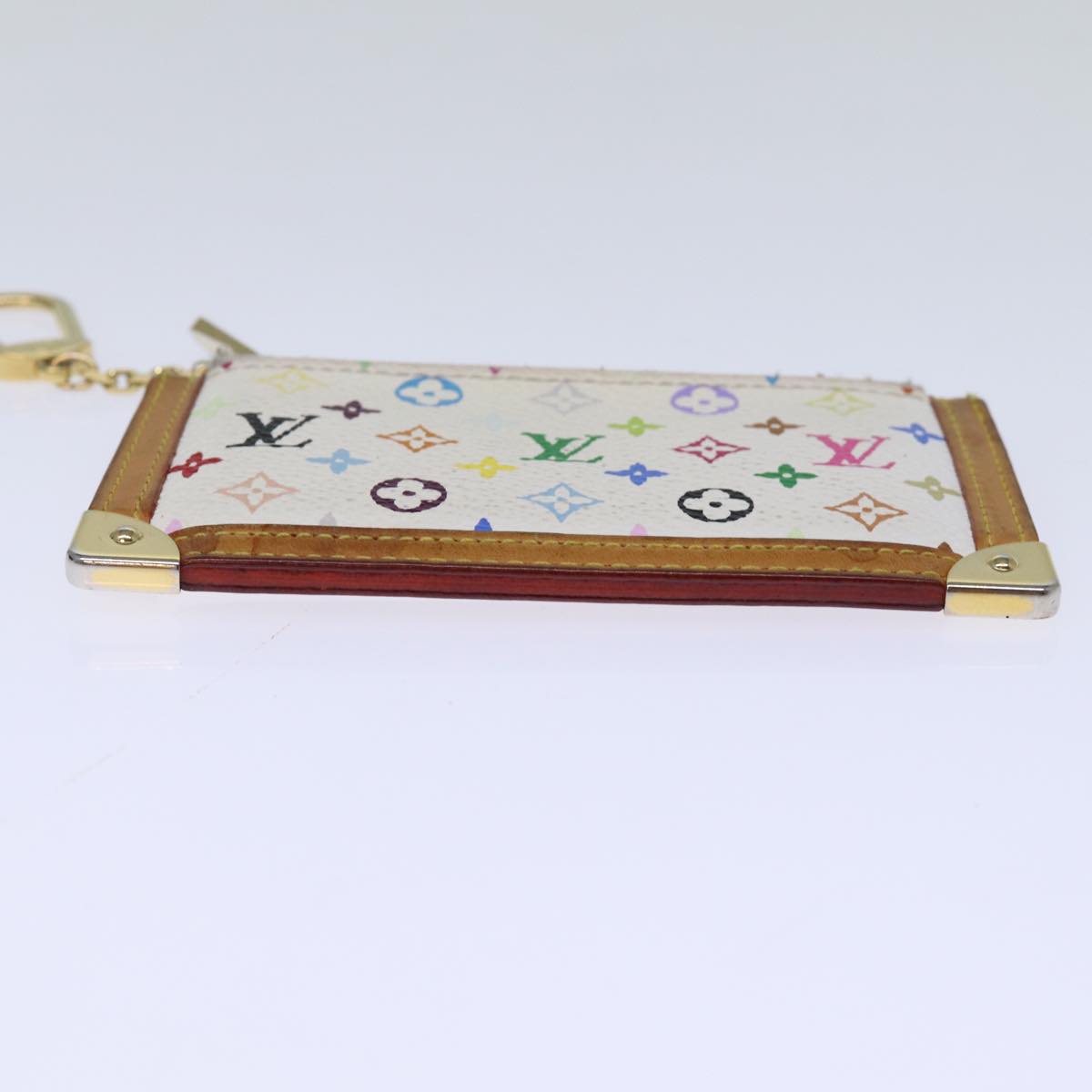 LOUIS VUITTON Monogram Multicolor Pochette Cles Purse White M92655 Auth 73948