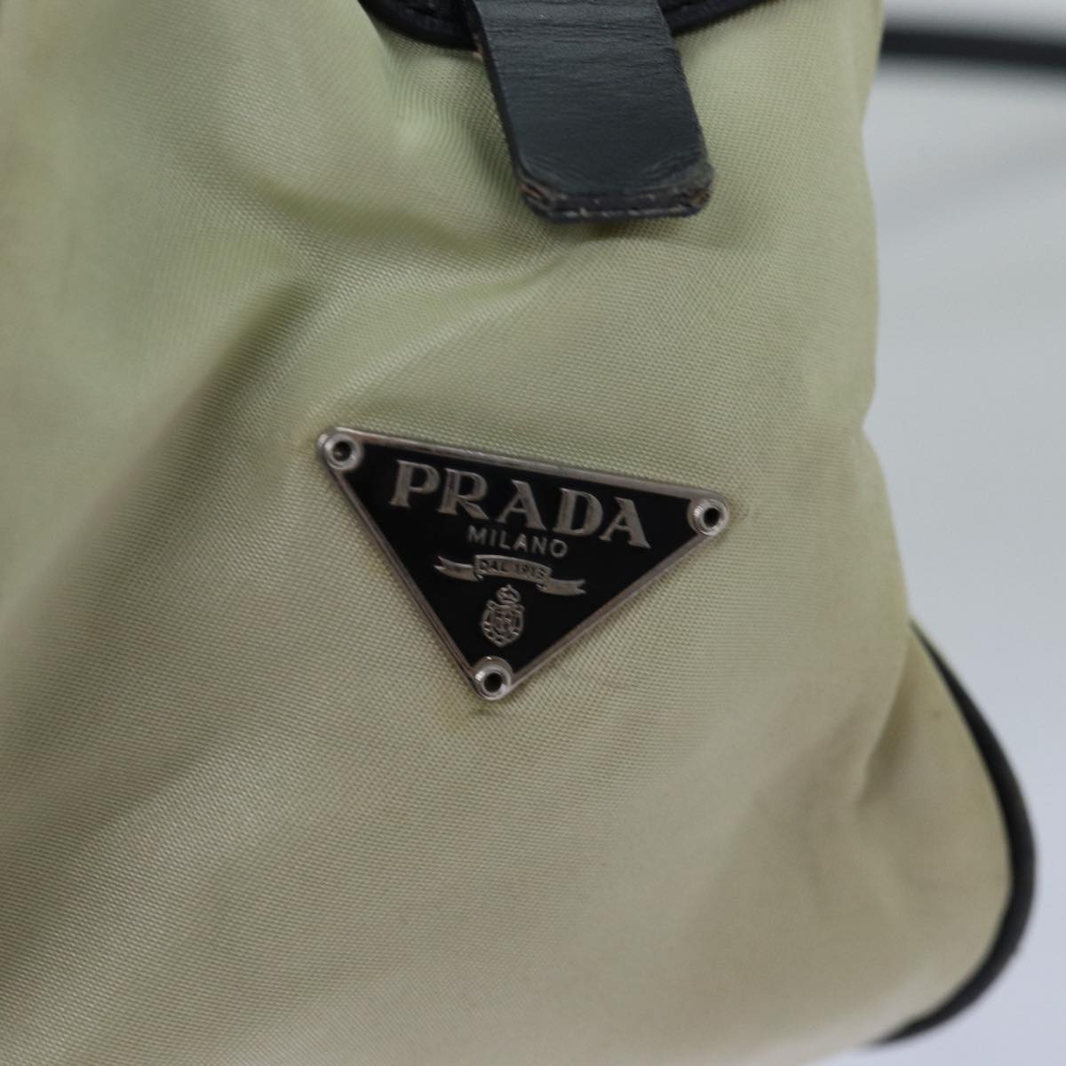 PRADA Shoulder Bag Nylon Beige Auth 73976