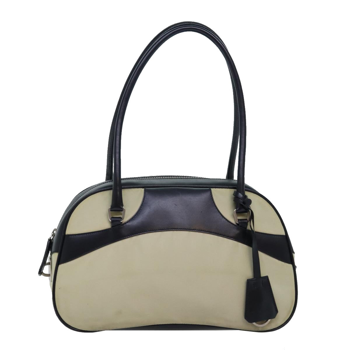 PRADA Shoulder Bag Nylon Beige Auth 73976