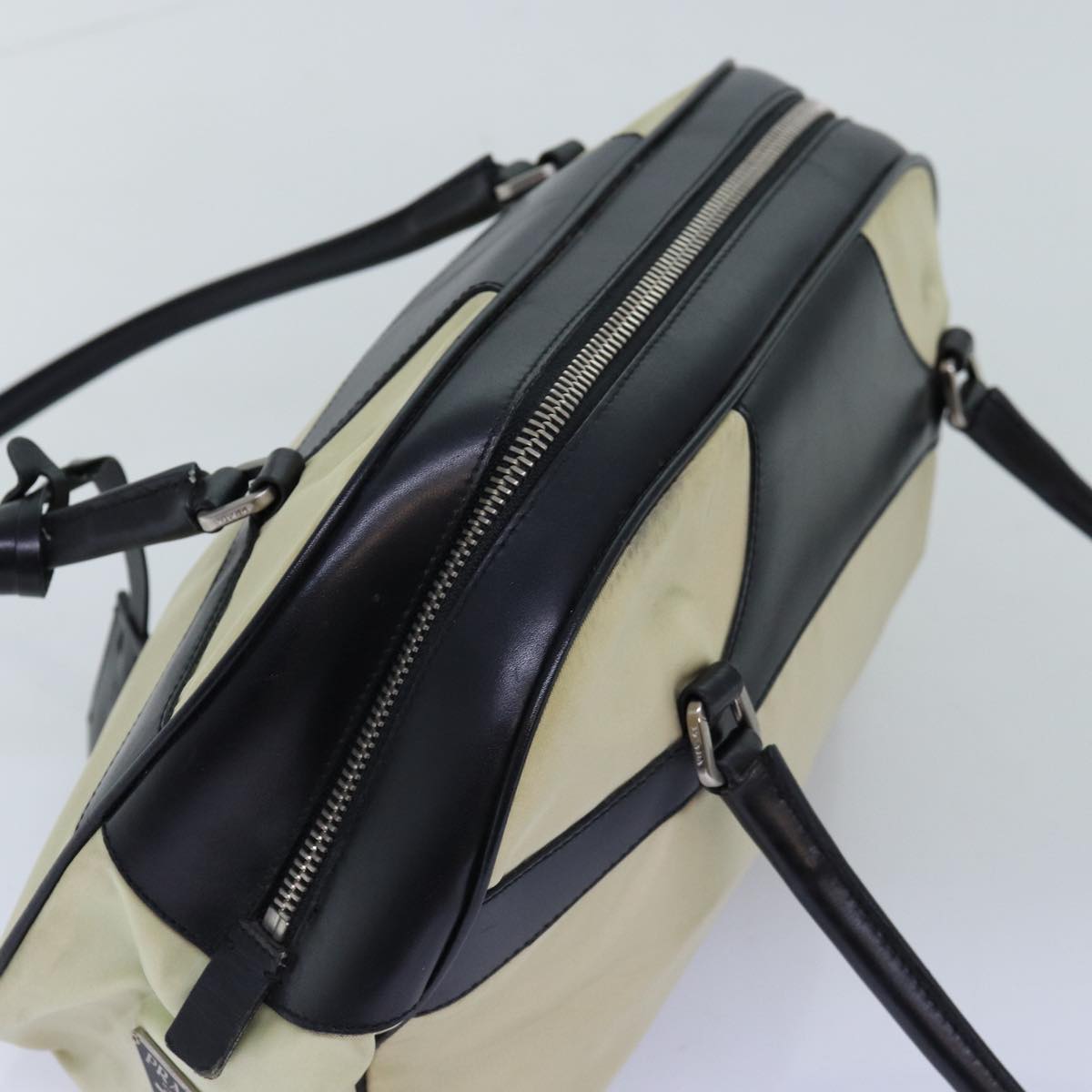 PRADA Shoulder Bag Nylon Beige Auth 73976