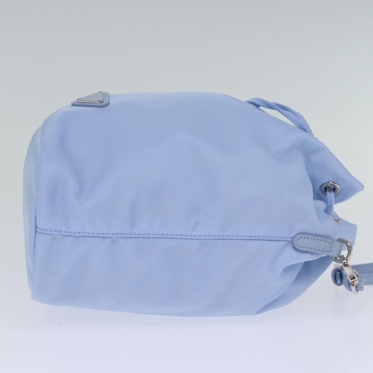 PRADA Drawstring Pouch Nylon Light Blue Auth 73977