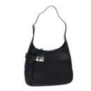 Salvatore Ferragamo Gancini Shoulder Bag patent Black Auth 73989-1
