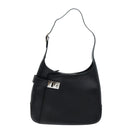 Salvatore Ferragamo Gancini Shoulder Bag patent Black Auth 73989-13