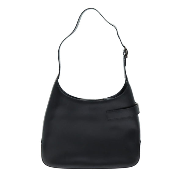 Salvatore Ferragamo Gancini Shoulder Bag patent Black Auth 73989