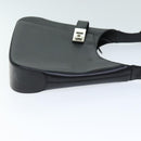 Salvatore Ferragamo Gancini Shoulder Bag patent Black Auth 73989-3