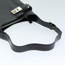 Salvatore Ferragamo Gancini Shoulder Bag patent Black Auth 73989-7