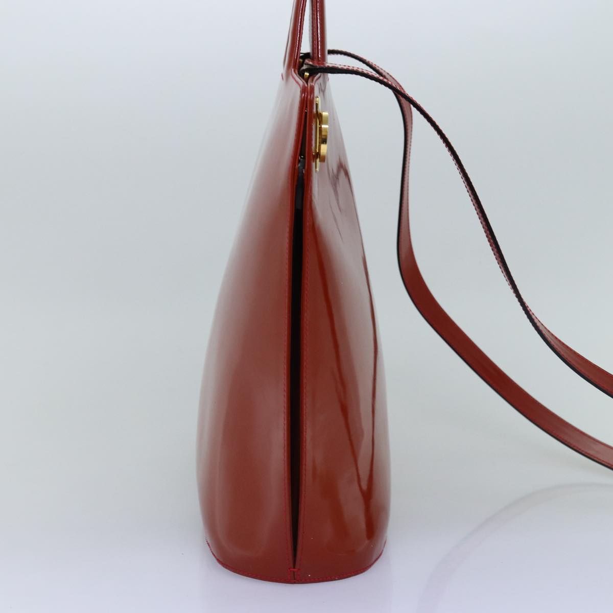 Salvatore Ferragamo Hand Bag Patent leather 2way Orange Auth 73990