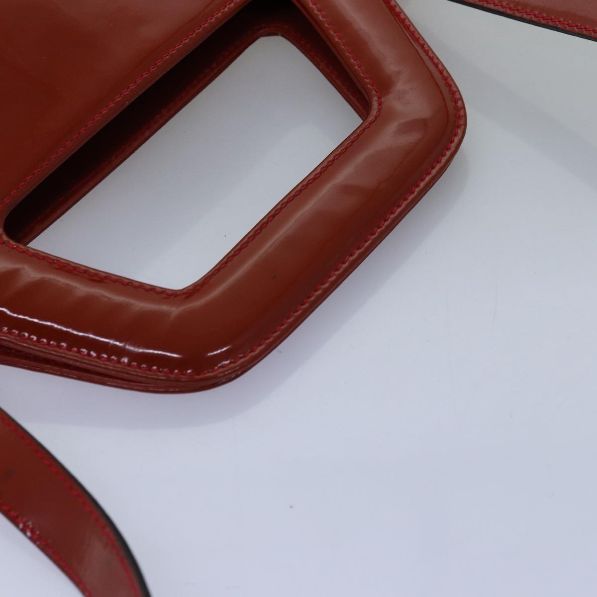Salvatore Ferragamo Hand Bag Patent leather 2way Orange Auth 73990
