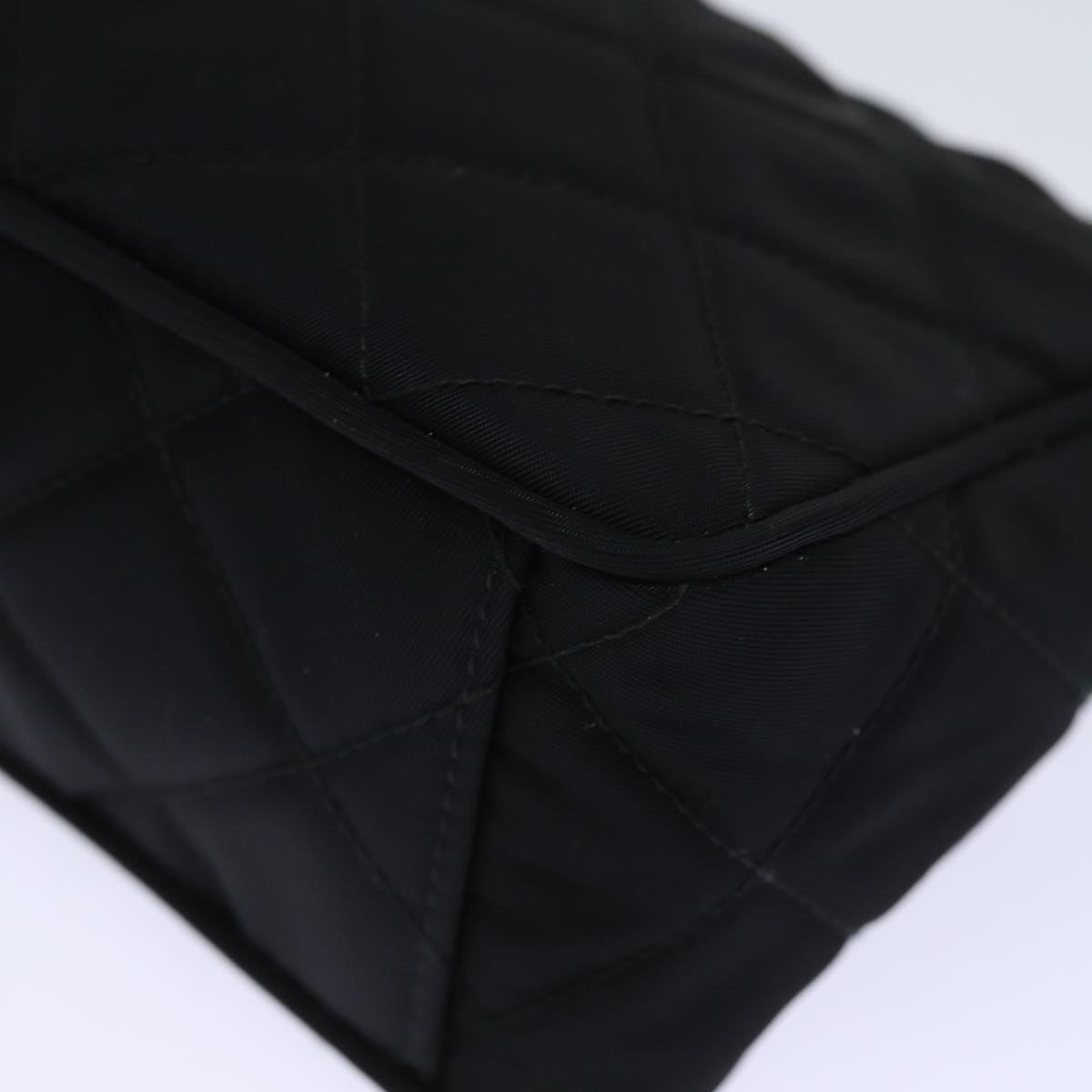 PRADA Chain Shoulder Bag Nylon 2way Black Auth 73993A