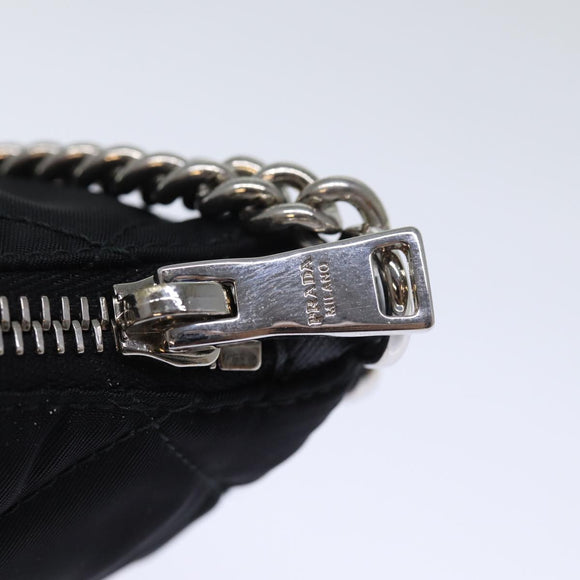 PRADA Chain Shoulder Bag Nylon 2way Black Auth 73993SAM