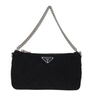 PRADA Chain Shoulder Bag Nylon 2way Black Auth 73993AM-13