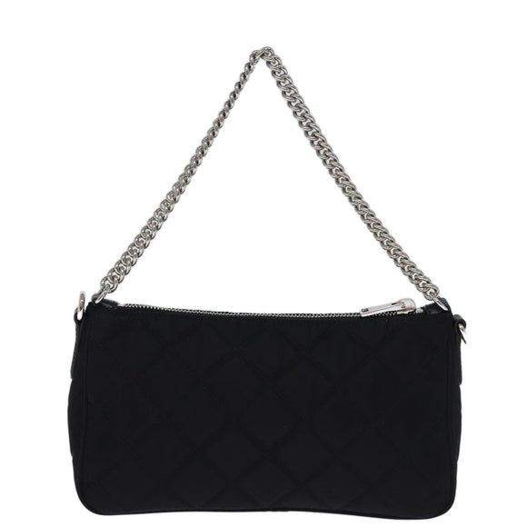 PRADA Chain Shoulder Bag Nylon 2way Black Auth 73993SAM