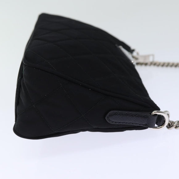 PRADA Chain Shoulder Bag Nylon 2way Black Auth 73993SAM