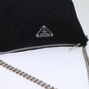 PRADA Chain Shoulder Bag Nylon 2way Black Auth 73993AM-6