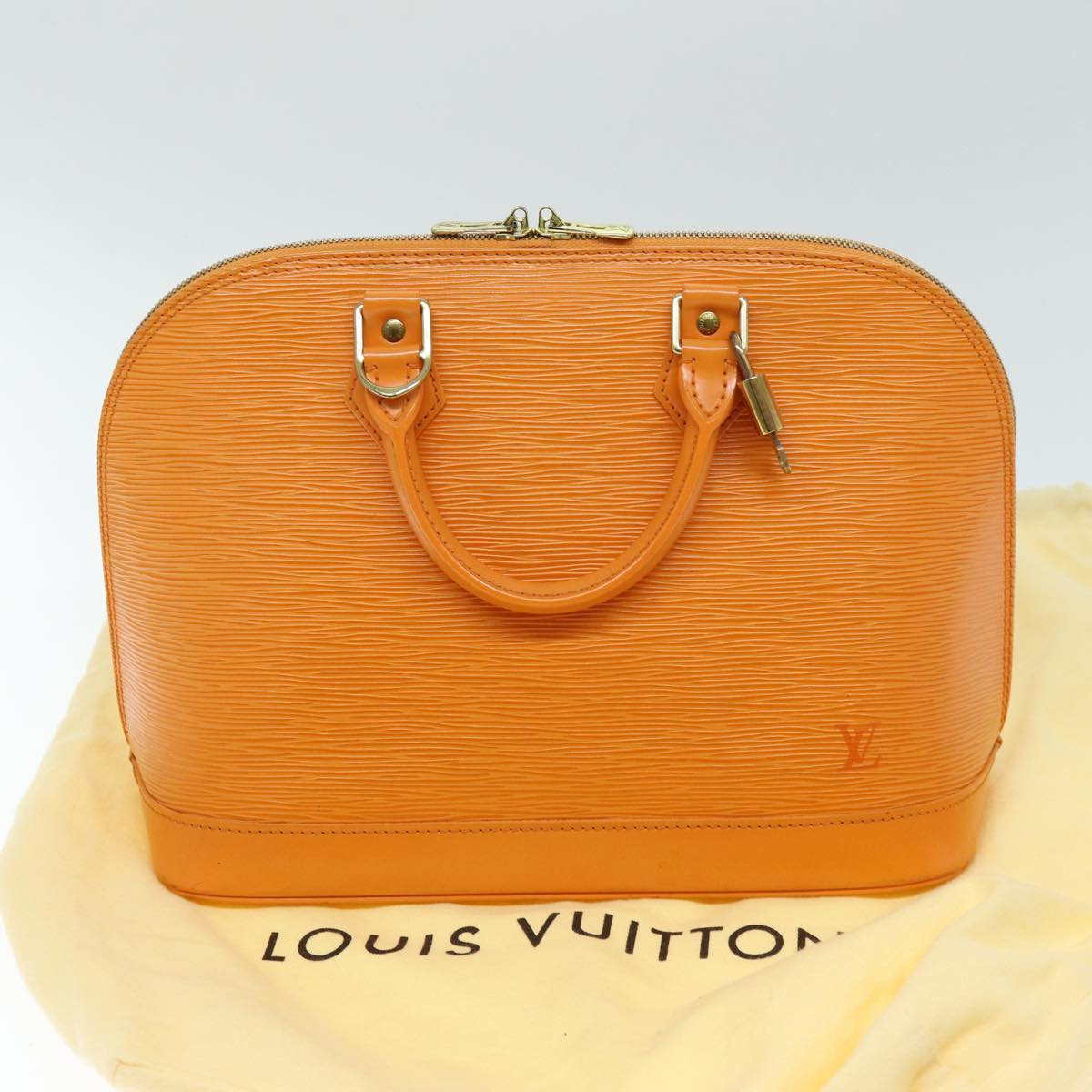 LOUIS VUITTON Epi Alma Hand Bag Orange Mandarin M5214H LV Auth 74001