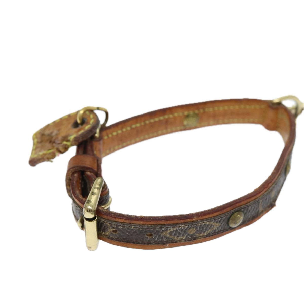 LOUIS VUITTON Monogram Less Baxter MM Dog Leash M58056 LV Auth 74016