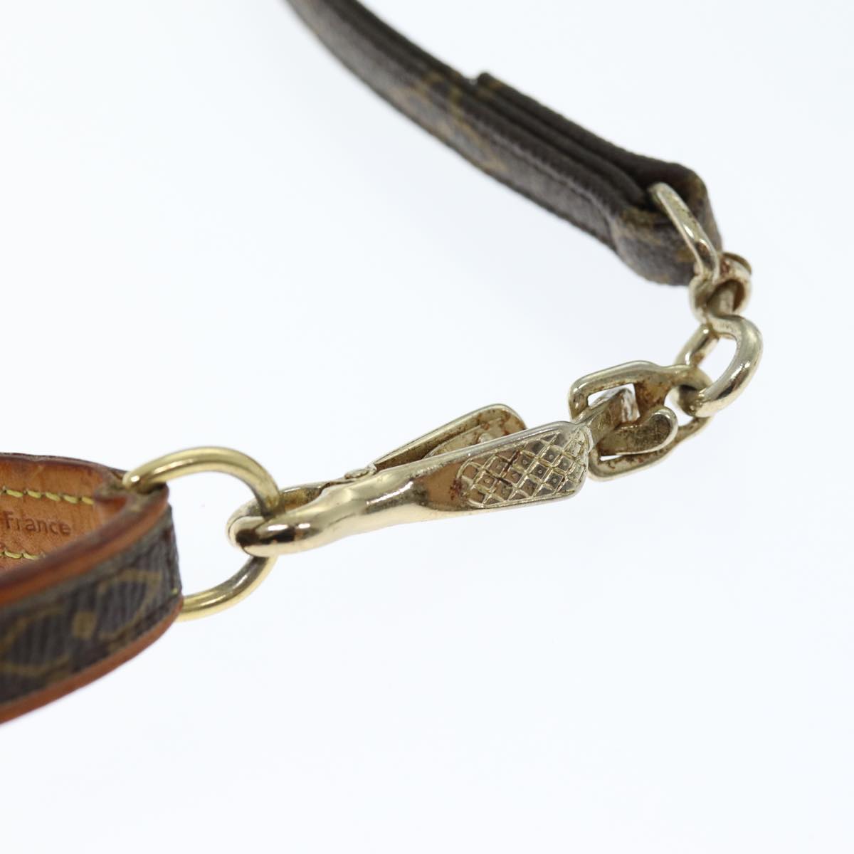 LOUIS VUITTON Monogram Less Baxter MM Dog Leash M58056 LV Auth 74016