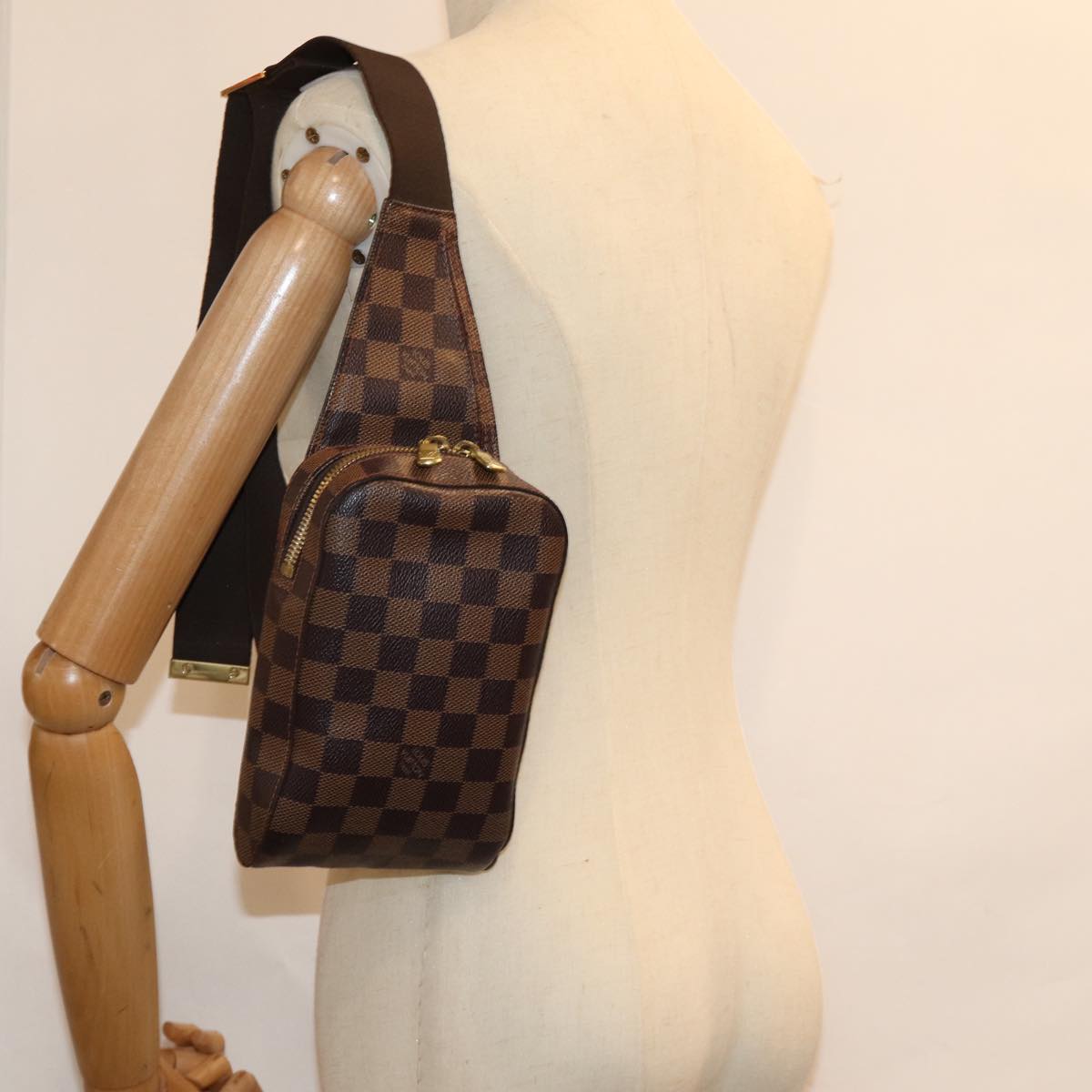 LOUIS VUITTON Damier Ebene Geronimos Shoulder Bag N51994 LV Auth 74020