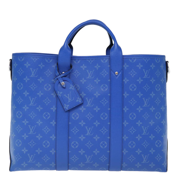 LOUIS VUITTON Taigalama Weekend Tote NM Tote Bag 2way Blue M31010 LV Auth 74022SM