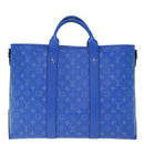 LOUIS VUITTON Taigalama Weekend Tote NM Tote Bag 2way Blue M31010 LV Auth 74022SM-2