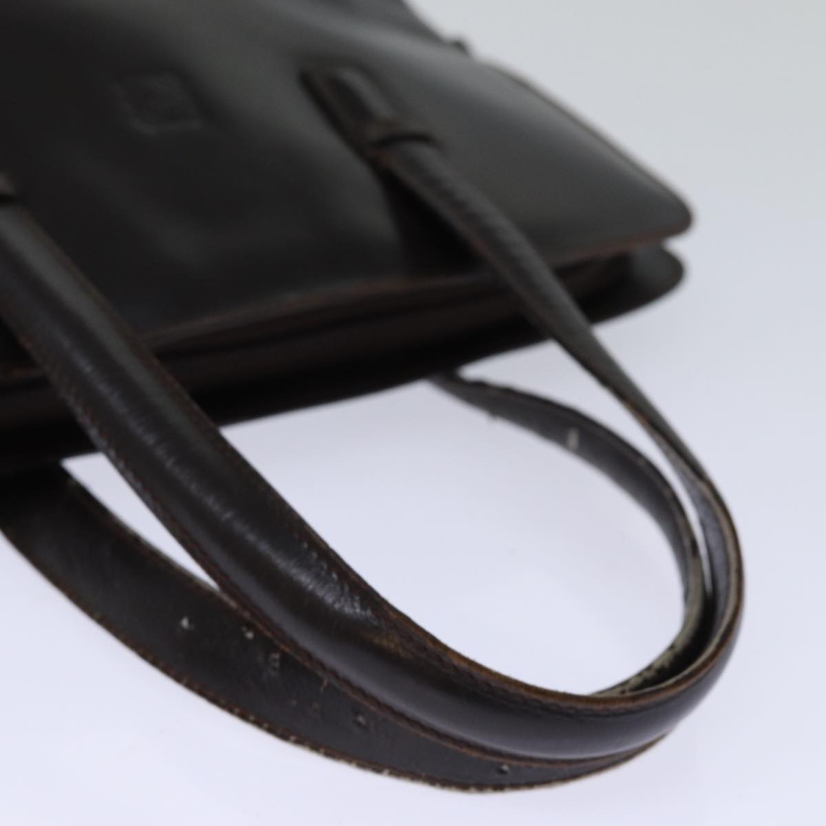 LOEWE Hand Bag Leather Brown Auth 74028