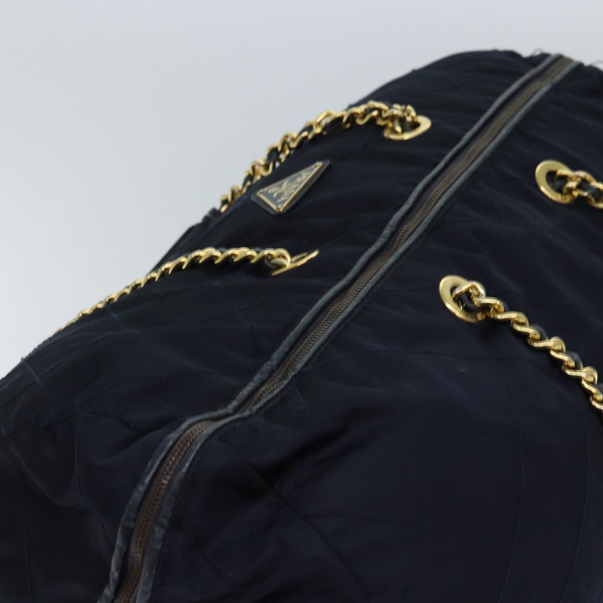 PRADA Boston Bag Nylon Navy Auth 74102