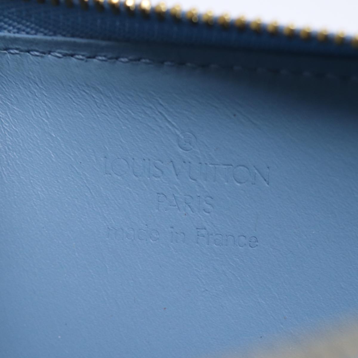 LOUIS VUITTON Monogram Vernis Lexington Pouch Baby Blue M91011 LV Auth 74121