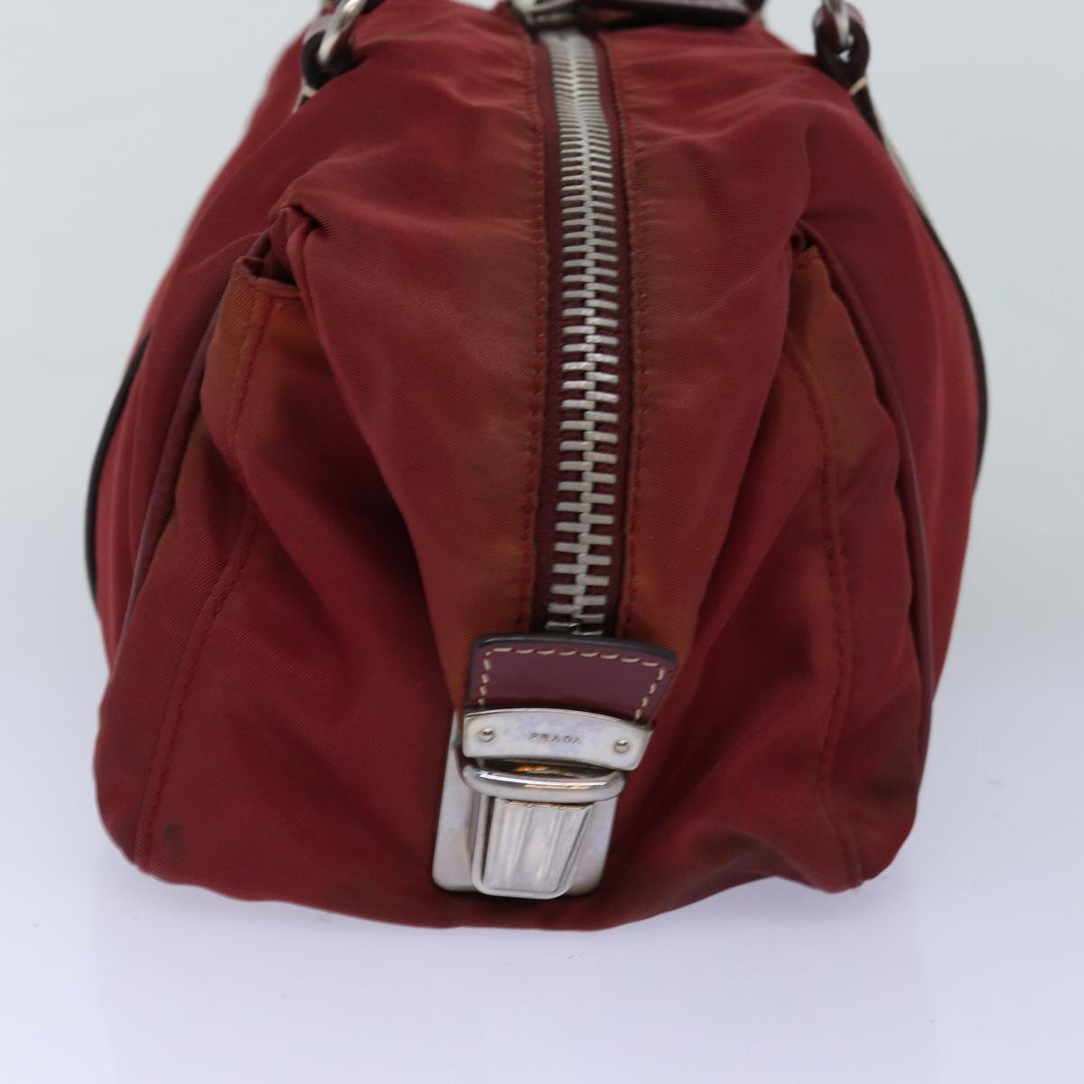 PRADA Hand Bag Nylon Bordeaux Auth 74195