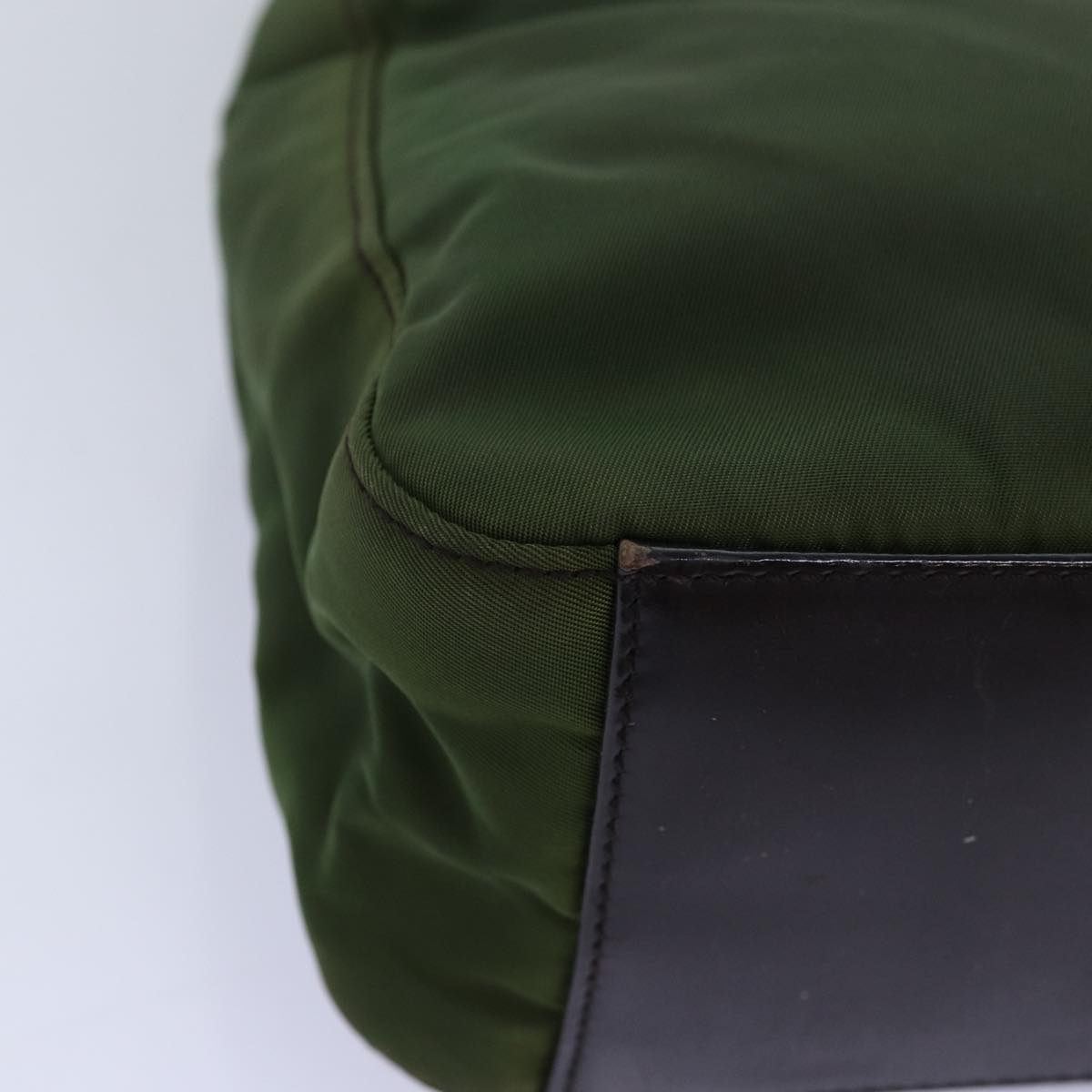 PRADA Shoulder Bag Nylon Khaki Auth 74196