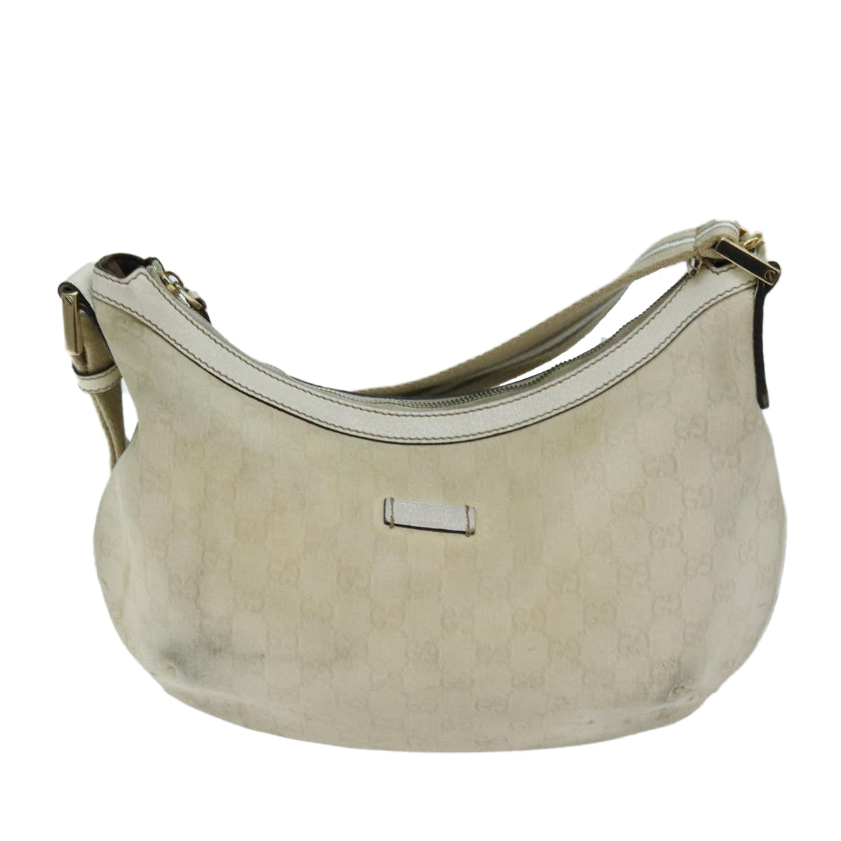 GUCCI GG Canvas Sherry Line Shoulder Bag Green Beige 181092 Auth 74209