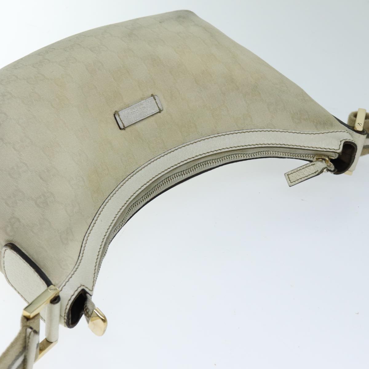 GUCCI GG Canvas Sherry Line Shoulder Bag Green Beige 181092 Auth 74209