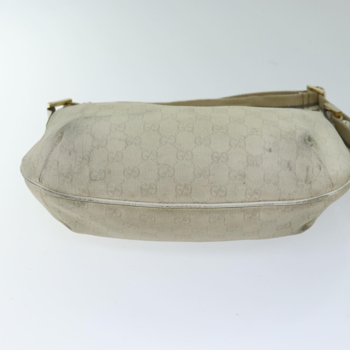 GUCCI GG Canvas Sherry Line Shoulder Bag Green Beige 181092 Auth 74209