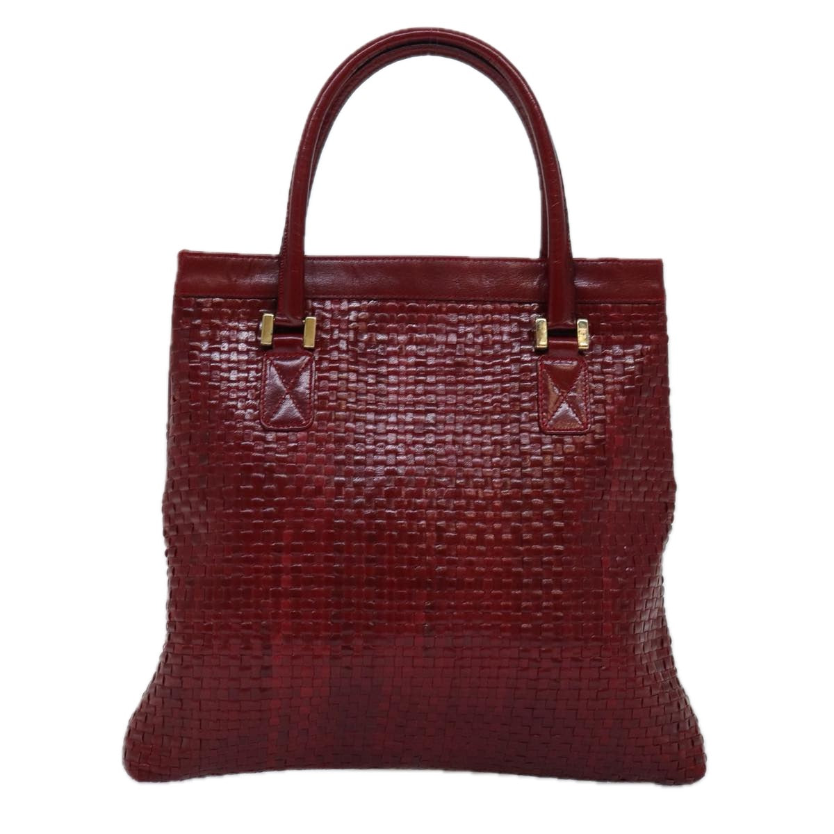 FENDI Tote Bag Leather Red Auth 74221
