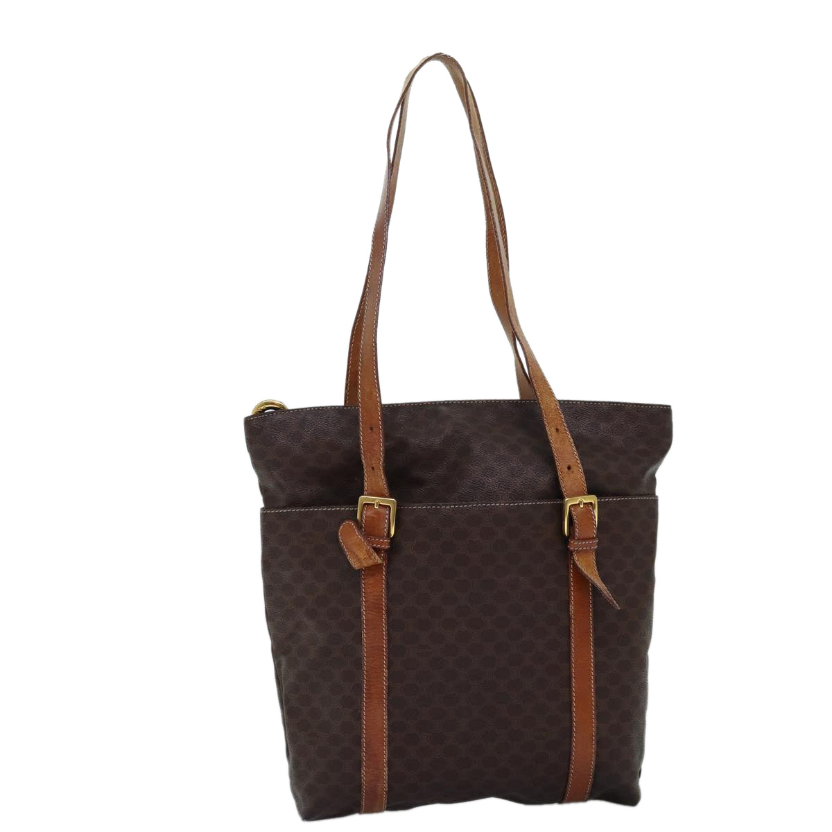 CELINE Macadam Canvas Tote Bag PVC Brown Auth 74225