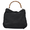 GUCCI Bamboo Hand Bag Nylon 2way Black 001 2058 1577 5 Auth 74234-3